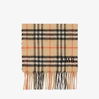 Check Cashmere Scarf in Sand beige - Children | Burberry® Official