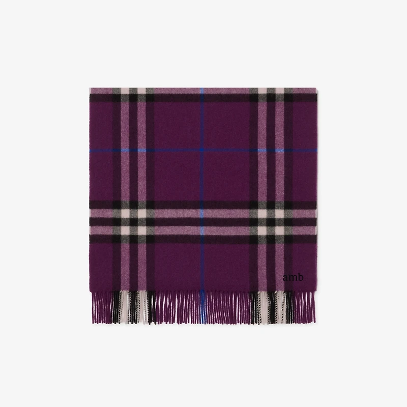 Wide Check Cashmere Scarf in Pansy | Burberry® Official