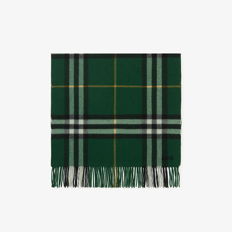 Wide Check Cashmere Scarf in Dark fern green | Burberry® Official