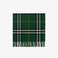 Wide Check Cashmere Scarf in Dark fern green | Burberry® Official