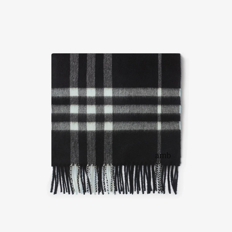 Check Cashmere Scarf in Black/calico | Burberry® Official