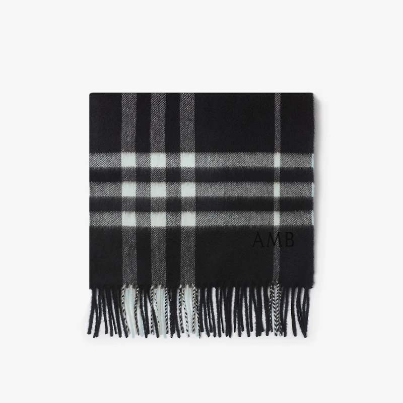 Check Cashmere Scarf in Black/calico | Burberry® Official