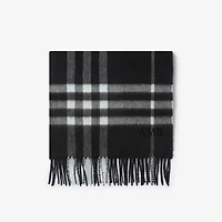 Check Cashmere Scarf in Black/calico | Burberry® Official