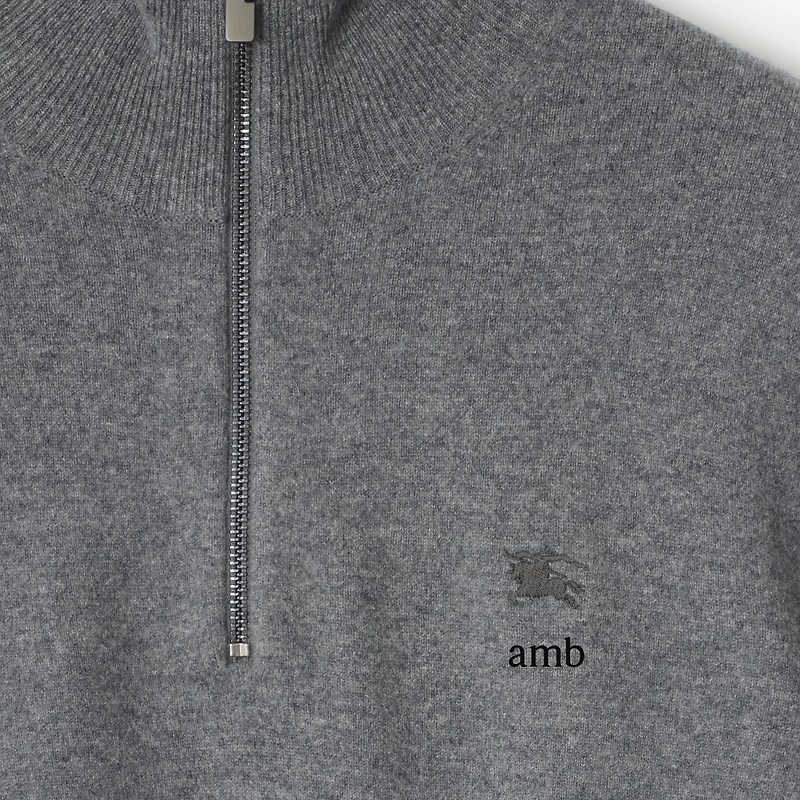 Cashmere Blend Half-zip Sweater in Grey - Men | Burberry® Official