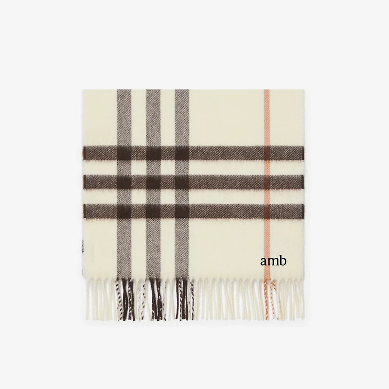 Check Cashmere Scarf in Pebble | Burberry® Official