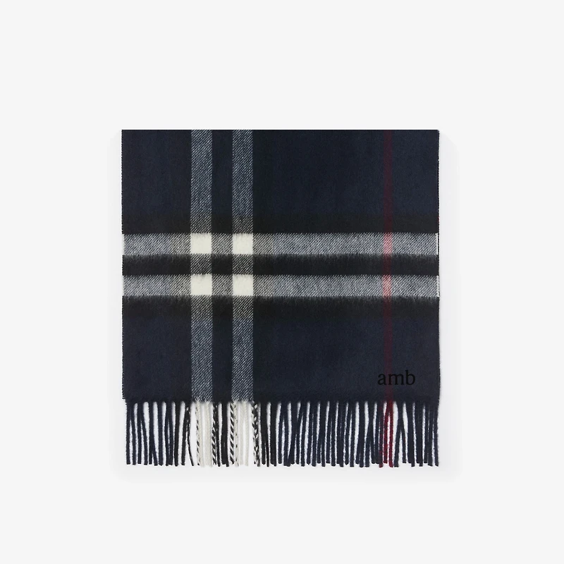 Check Cashmere Scarf in Ink | Burberry® Official
