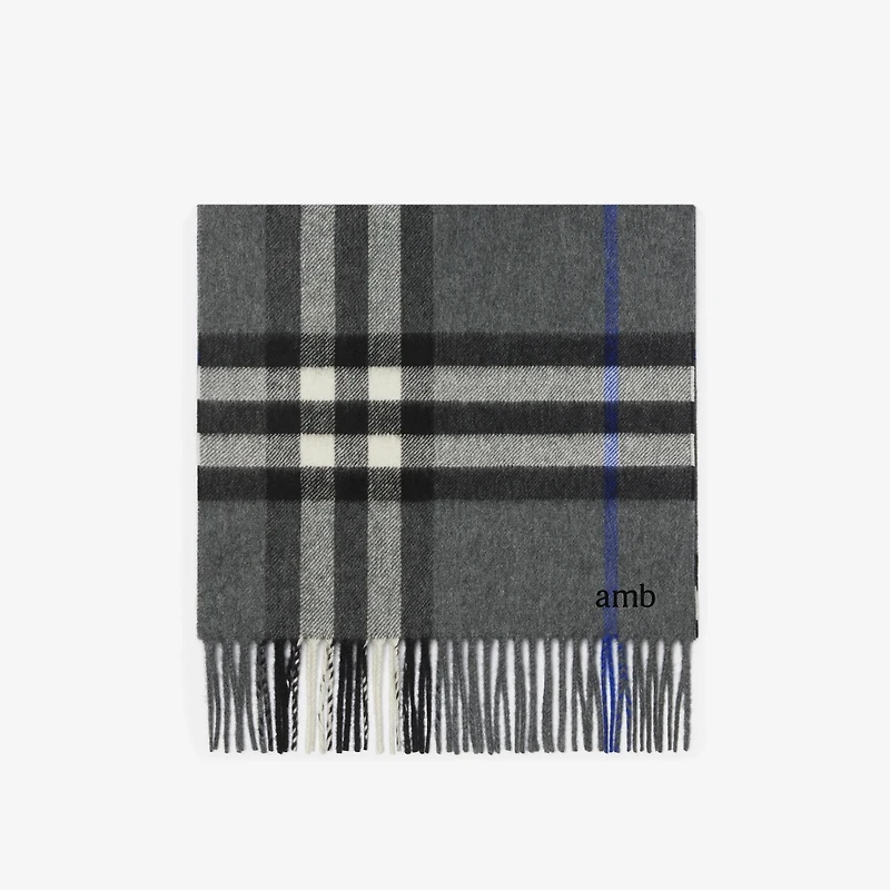 Check Cashmere Scarf in Marlborough grey | Burberry® Official