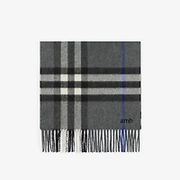 Check Cashmere Scarf in Marlborough grey | Burberry® Official