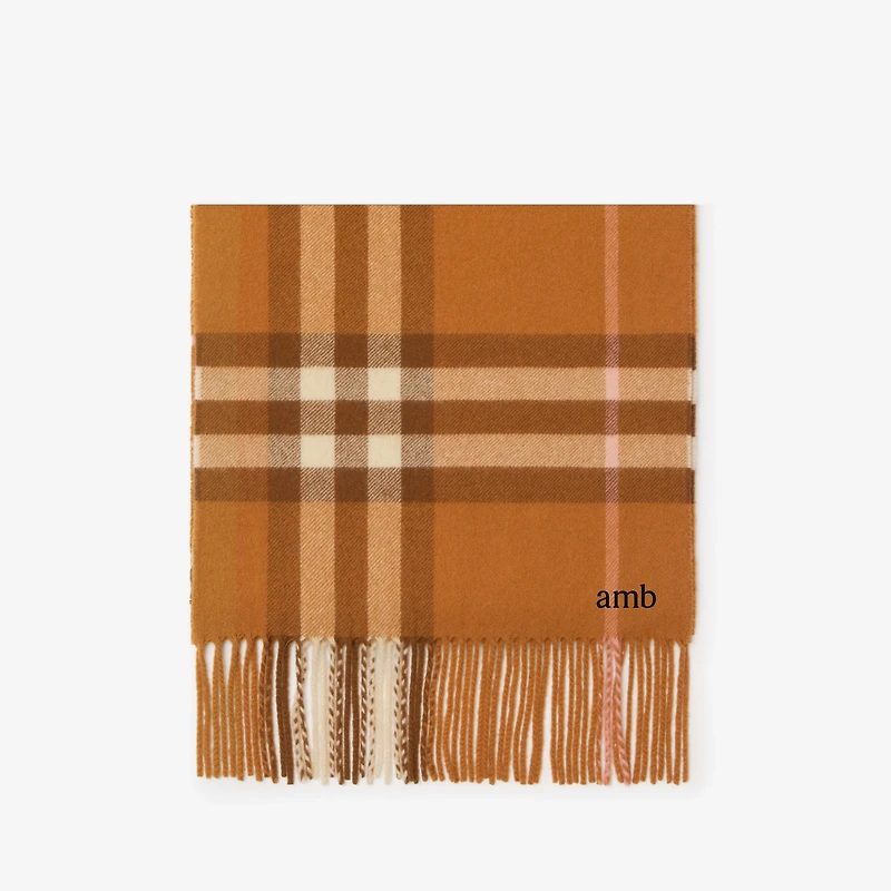 Check Cashmere Scarf in Squash | Burberry® Official