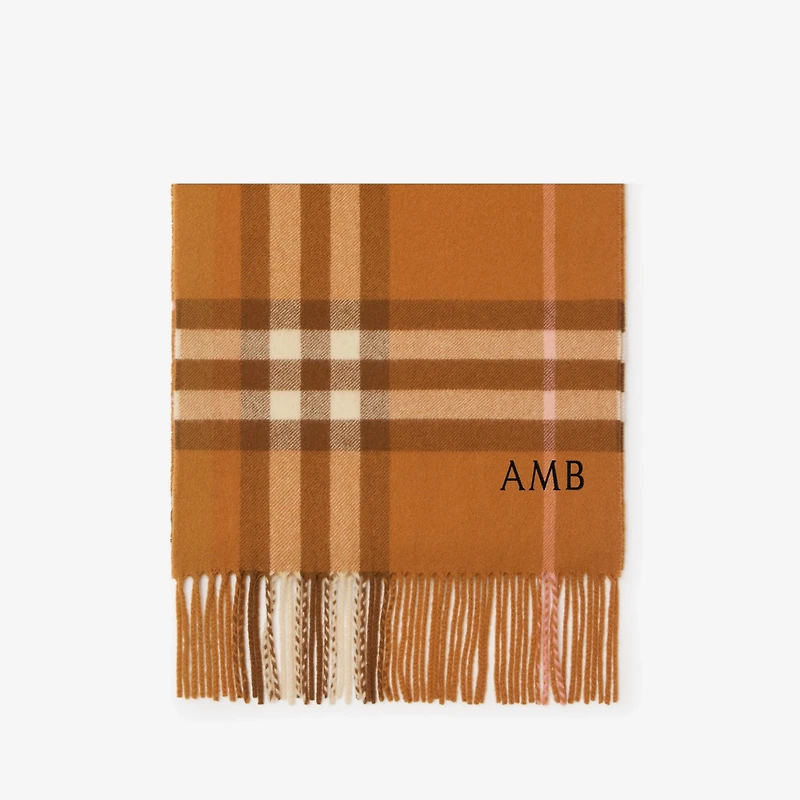 Check Cashmere Scarf in Squash | Burberry® Official