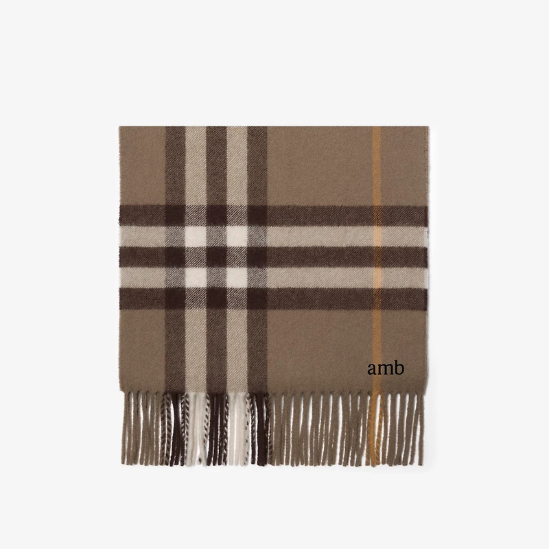 Check Cashmere Scarf in Vole | Burberry® Official