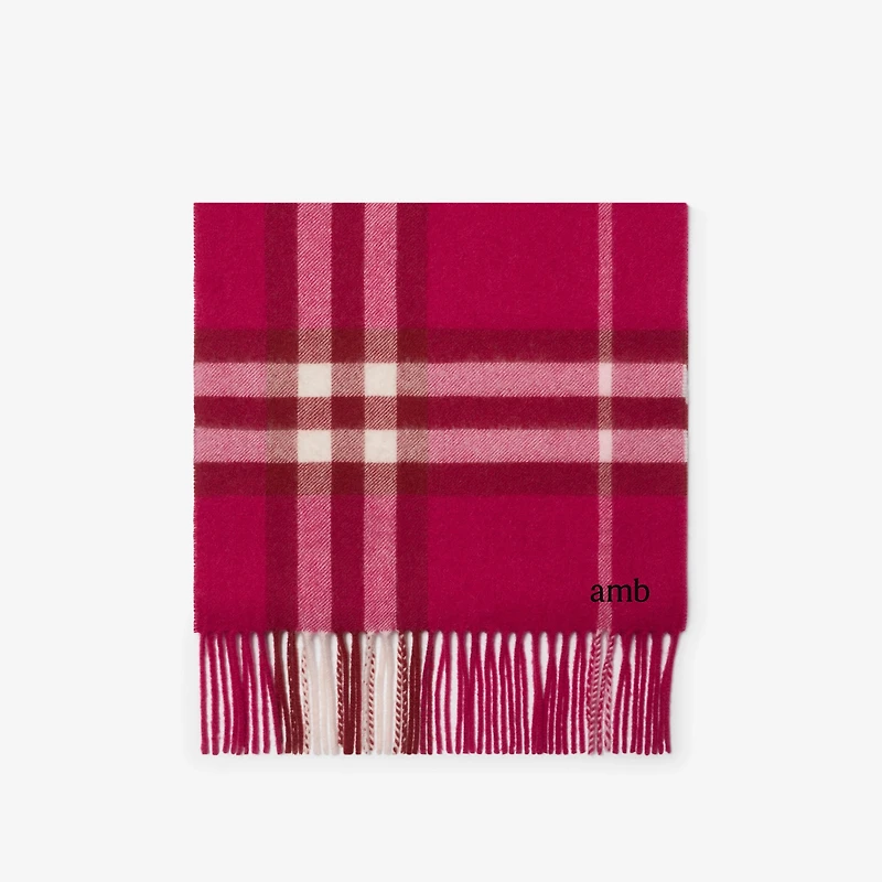Check Cashmere Scarf in Jam | Burberry® Official