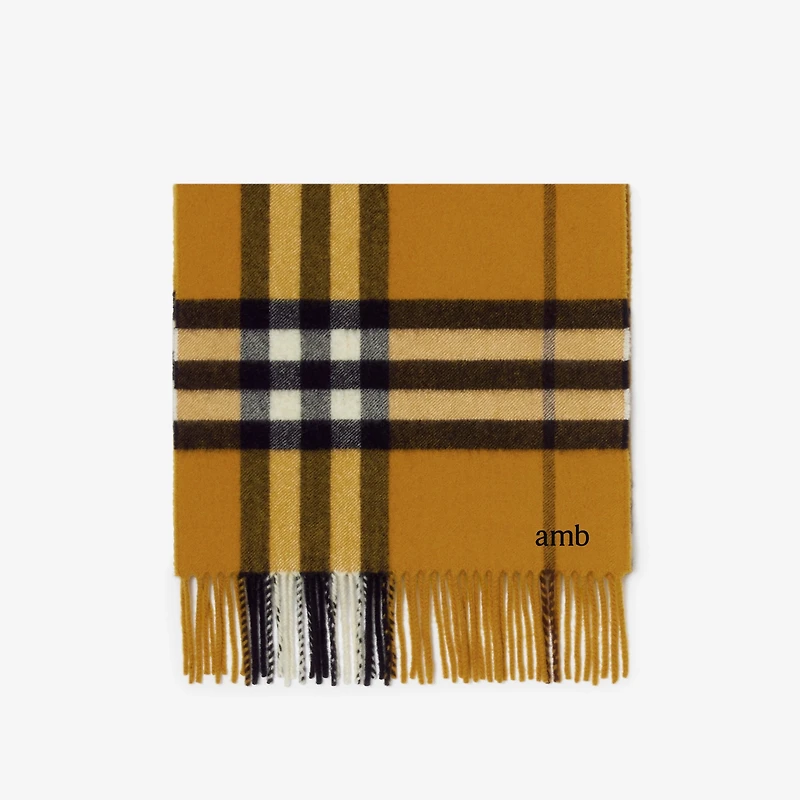 Check Cashmere Scarf in Teak | Burberry® Official