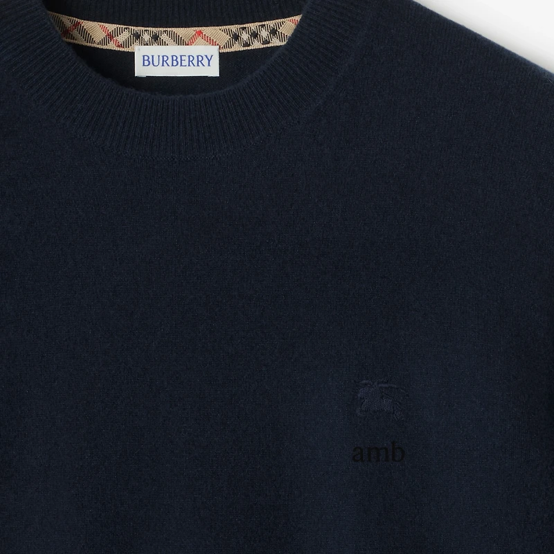 Cashmere Blend Sweater in Navy - Men | Burberry® Official