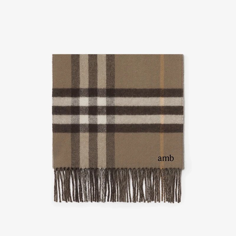Reversible B Shield Cashmere Scarf in Vole brown | Burberry® Official