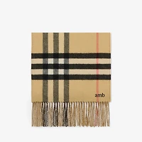 Reversible B Shield Cashmere Scarf in Sand beige | Burberry® Official