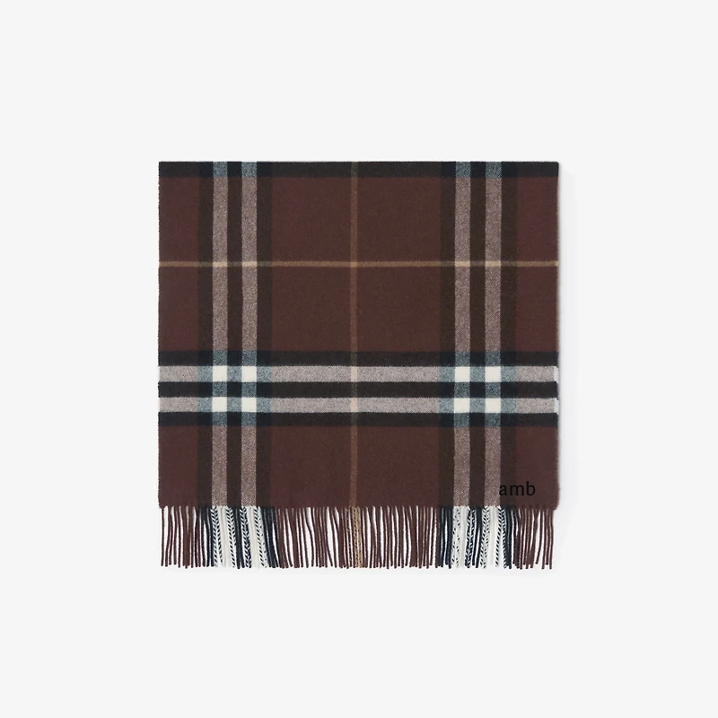 Wide Check Cashmere Scarf in Treacle brown | Burberry® Official