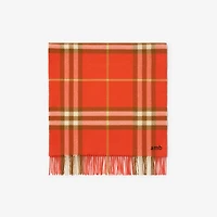 Wide Check Cashmere Scarf in Tomato red | Burberry® Official