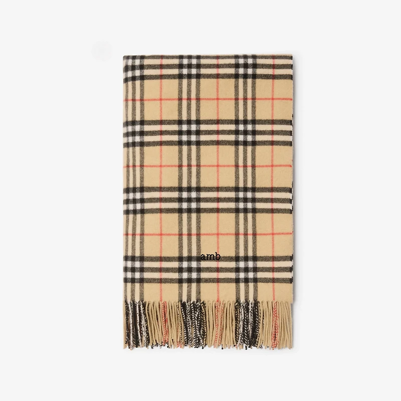Check Cashmere Blanket in Sand beige | Burberry® Official