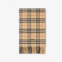 Check Cashmere Blanket in Sand beige | Burberry® Official