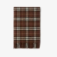 Check Cashmere Blanket in Treacle brown | Burberry® Official