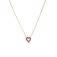 DIA RUBY REVERSIBLE HEART NECKLACE