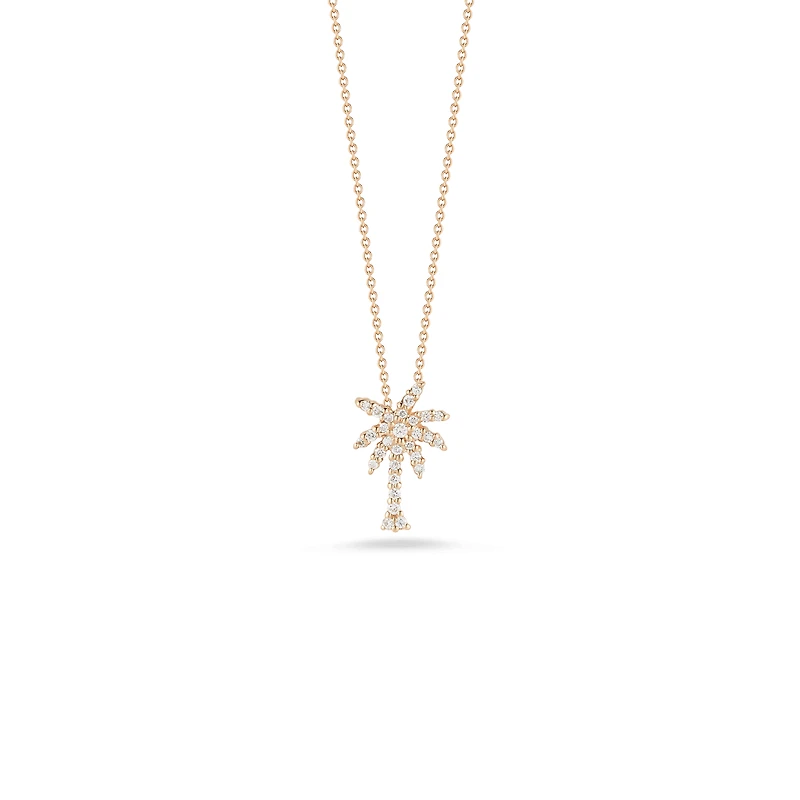 TINY TREASURES SMALL DIAMOND PALM TREE NECKLACE