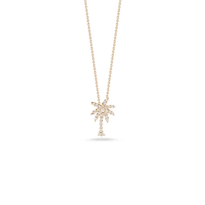 TINY TREASURES SMALL DIAMOND PALM TREE NECKLACE