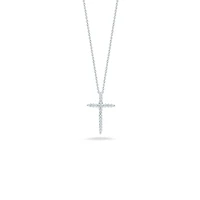 TINY TREASURES DIAMOND SLIVER CROSS NECKLACE