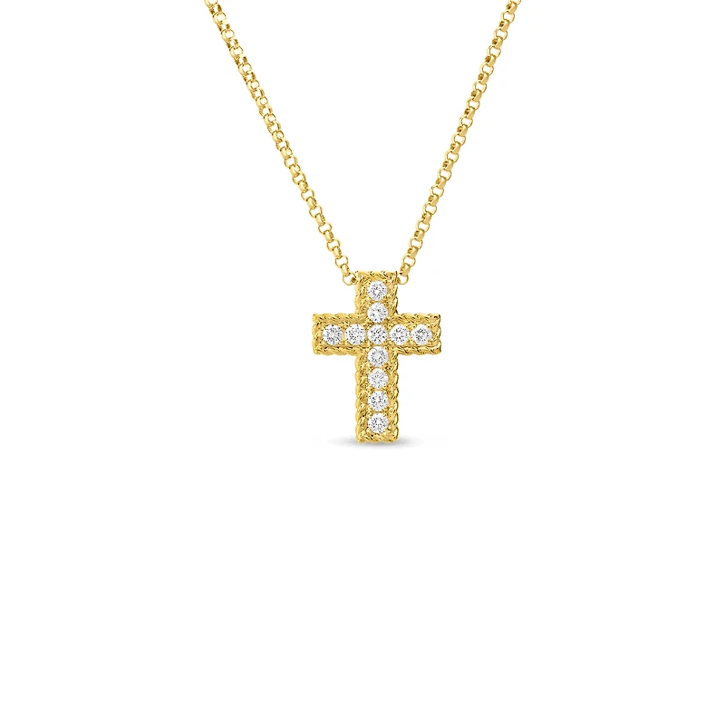 PRINCESS DIAMOND CROSS NECKLACE
