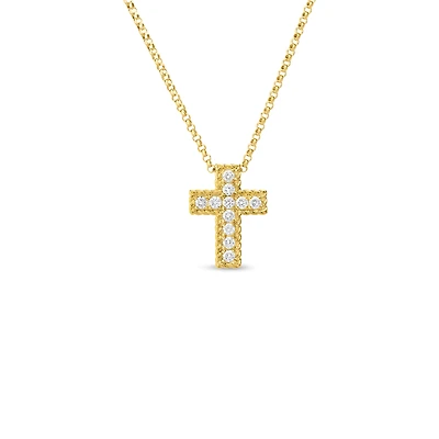 PRINCESS DIAMOND CROSS NECKLACE