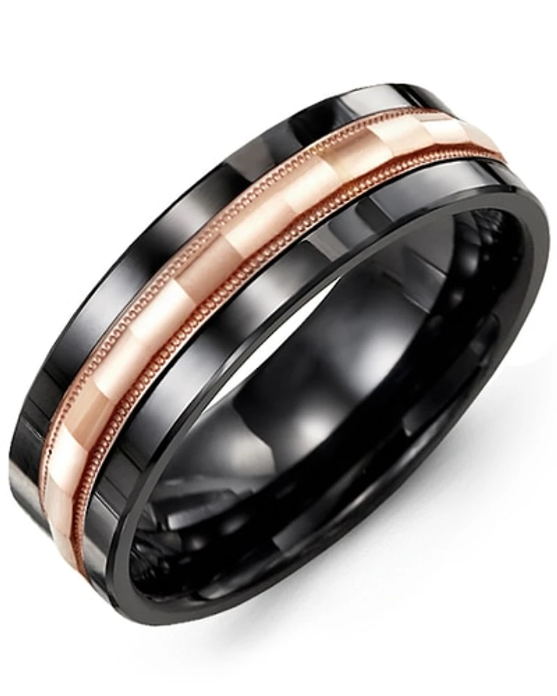 MADANI MEN'S BAGUETTE DIAMOND-CUT WEDDING