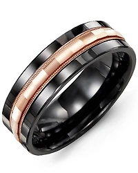 MADANI MEN'S BAGUETTE DIAMOND-CUT WEDDING