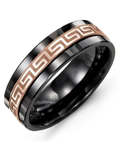 Men's Ancient Greek Key Pattern Wedding Band