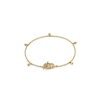 GG Running Wide Bracelet in 18kt Yellow Gold with Diamonds