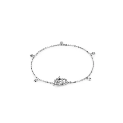 GG Running Bracelet in 18kt White Gold with Diamonds