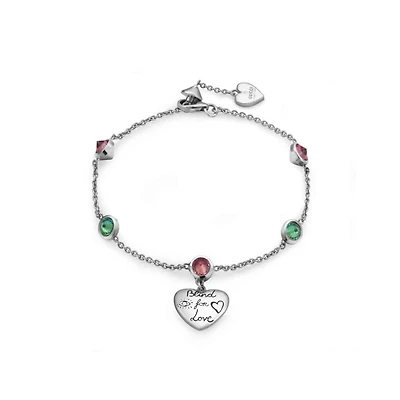 Blind for Love Heart Bracelet in Sterling Silver with Zirconia