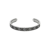 GG Marmont Aged Double G Bracelet in Sterling Silver