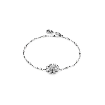Flora Bracelet in 18kt White Gold with Pearls and Diamonds