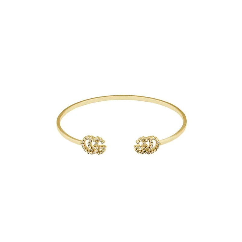 GG Running Bracelet in 18kt Yellow Gold with Diamonds