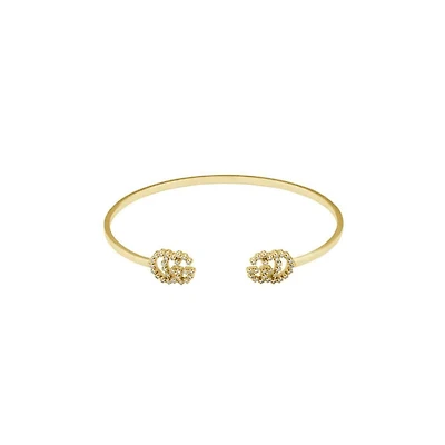 GG Running Bracelet in 18kt Yellow Gold with Diamonds