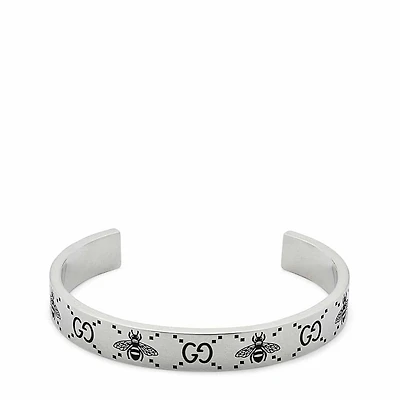 Gucci Signature Thin Bee Bracelet in Sterling Silver