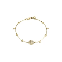 Interlocking G Bracelet in 18kt Yellow Gold with Diamonds