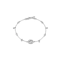 Interlocking G Bracelet in 18kt White Gold with Diamonds