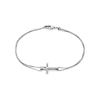 Link to Love Cross Charm Bracelet in 18kt White Gold