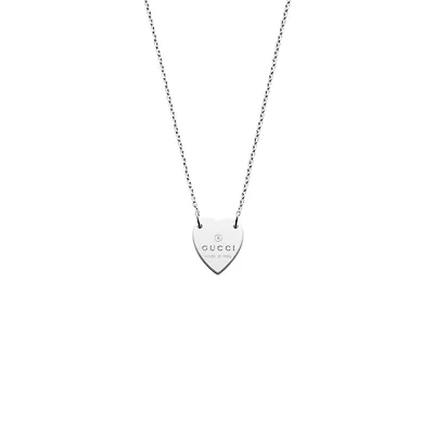 Trademark Heart Pendant Necklace in Sterling Silver