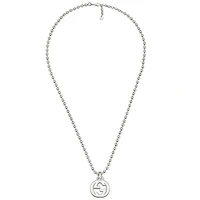 Interlocking G Short Pendant Necklace in Sterling Silver