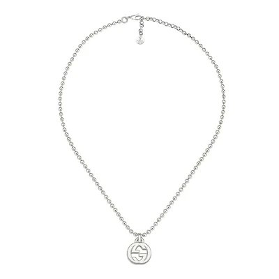 Interlocking G Medium Pendant Necklace in Sterling Silver