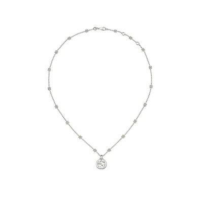 Interlocking G Long Pendant Necklace in Sterling Silver