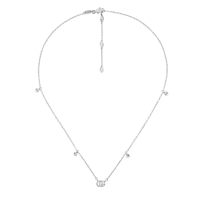 GG Running Necklace in 18kt White Gold with Diamonds